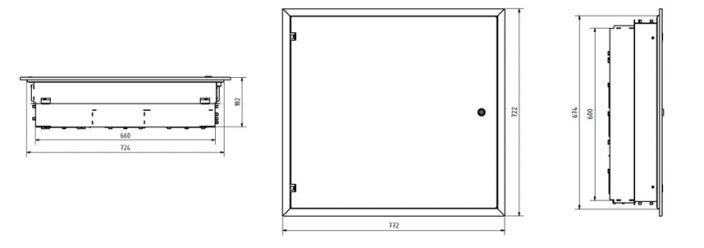 Skříň elektroměrového rozváděče Aspera REV 22 - Krytí: IP 54, Barva: bílá 9003