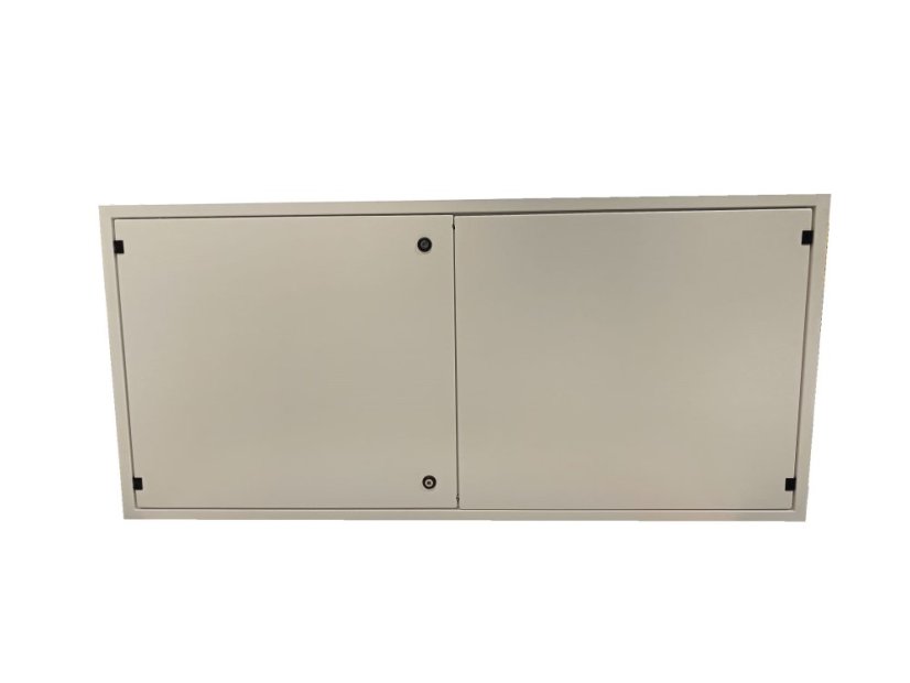 Skříň elektroměrového rozvaděče s podružnou horizontální modulovou částí - Krytí: IP 54, Barva: šedá - RAL 7035, Počet modulů: 54, Umístění přidružené části: napravo