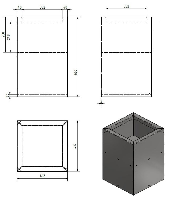 Kovový květináč Aspera Cube - Barva: jiná barva RAL