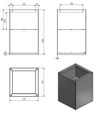 Kovový květináč Aspera Cube